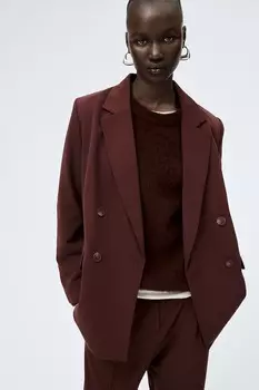 Двубортный пиджак H&M, красный