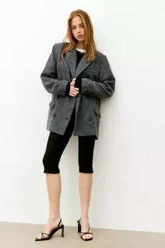 Двубортный пиджак H&M, серый