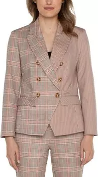 Двубортный пиджак Half & Half Glen в клетку понте Liverpool Los Angeles, цвет Lava Flow Glen Plaid