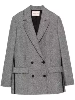 Двубортный пиджак Iceberg с узором «в ёлочку», черный