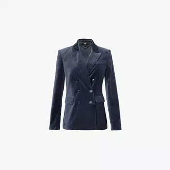 Двубортный пиджак из бархата «Мальбек» из эластичного хлопка Paige, синий