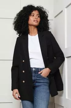 Двубортный пиджак из букле 'Chance' Threadbare, черный