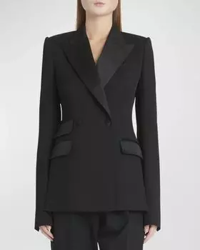 Двубортный пиджак из габардина Lana Dolce&Gabbana, цвет Black