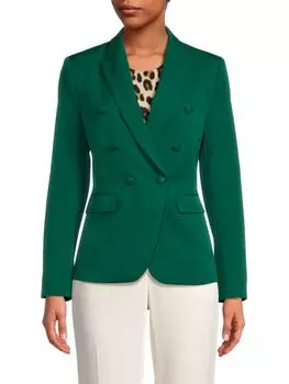 Двубортный пиджак из крепа Ecru, изумруд