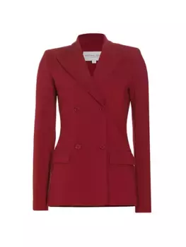 Двубортный пиджак из крепа Pebble Michael Kors Collection, цвет merlot