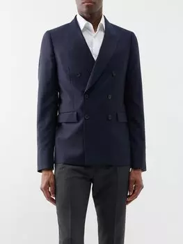 Двубортный пиджак из шерсти Paul Smith, синий