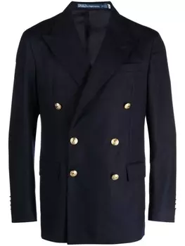Двубортный пиджак из шерсти Polo Ralph Lauren, синий