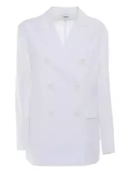 Двубортный пиджак из смеси хлопка и льна ASPESI, белый