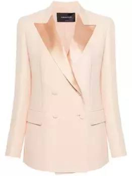 Двубортный пиджак из смесовой шерсти Fabiana Filippi, розовый
