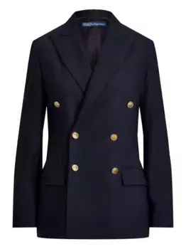 Двубортный пиджак из смесовой шерсти POLO RALPH LAUREN, синий