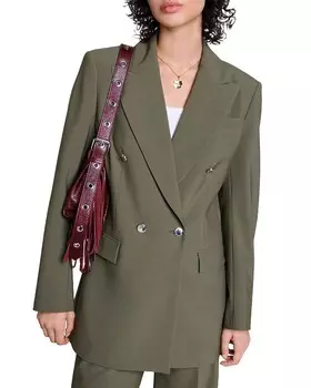 Двубортный пиджак Maje Olivia, зеленый