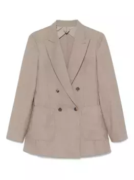Двубортный пиджак MAX MARA, коричневый