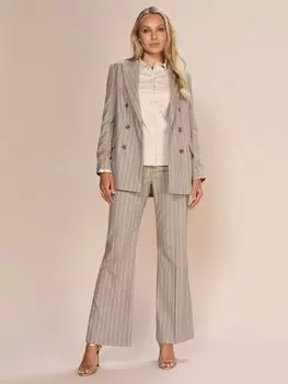 Двубортный пиджак Milla в мягкую полоску MOS MOSH, жареный кешью