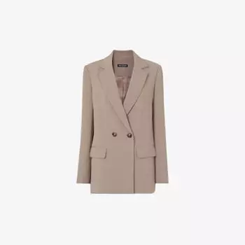 Двубортный пиджак Nina из переработанного полиэстера Whistles, бежевый