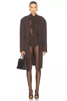 Двубортный пиджак оверсайз Norma Kamali, цвет Espresso