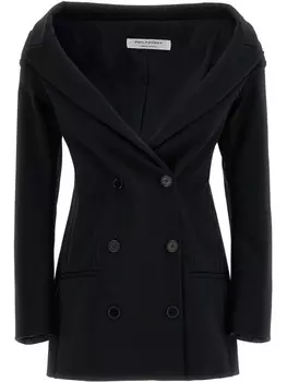 Двубортный пиджак Philosophy Di Lorenzo Serafini с открытыми плечами, черный