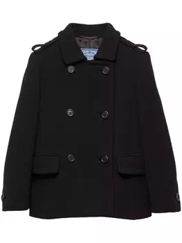 Двубортный пиджак Prada, черный
