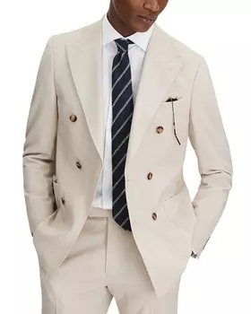 Двубортный пиджак REISS Belmont, коричневый/бежевый