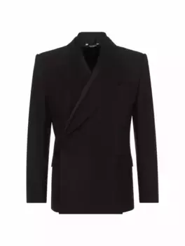 Двубортный пиджак с эффектом многослойности Dolce&Gabbana, черный