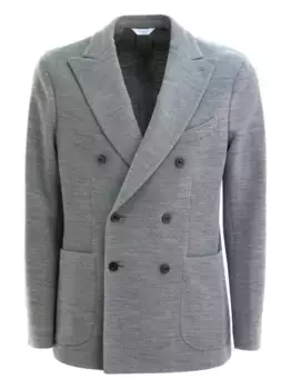 Двубортный пиджак с накладными карманами Boglioli, серый
