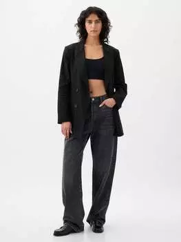 Двубортный пиджак с поясом Gap, цвет black