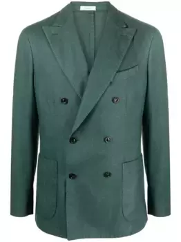 Двубортный пиджак с широкими лацканами Boglioli, зеленый