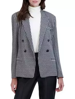 Двубортный пиджак с узором «гусиные лапки» Ookie & Lala, цвет Black White