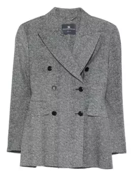 Двубортный пиджак с узором в елочку Ermanno Scervino, серый