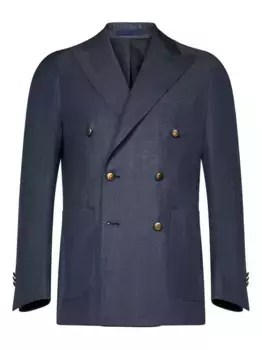 Двубортный пиджак с заостренными лацканами FRANZESE COLLECTION, синий