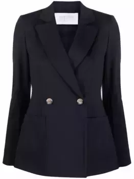 Двубортный пиджак с заостренными лацканами Harris Wharf London, синий