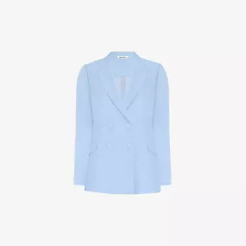 Двубортный пиджак с заостренными лацканами из эластичной тканой смеси Ro&Zo, синий