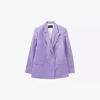 Двубортный пиджак с заостренными лацканами из смесового хлопка Ikks, сиреневый