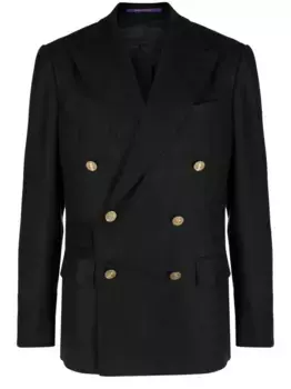 Двубортный пиджак с заостренными лацканами Ralph Lauren Purple Label, черный