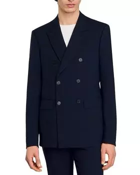 Двубортный пиджак Sandro, синий