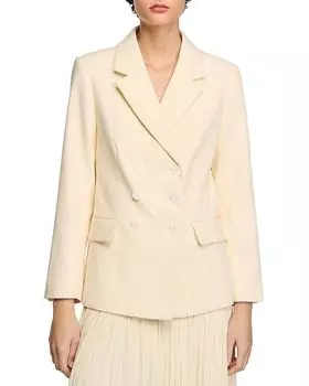 Двубортный пиджак Sandro, слоновая кость/кремовый