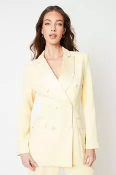 Двубортный пиджак силуэта «песочные часы» премиум-класса Coast, желтый