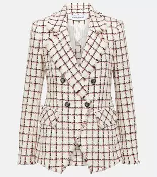 Двубортный пиджак taja из смесового хлопка Veronica Beard, мультиколор