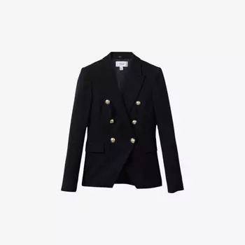 Двубортный пиджак Tally, сшитый на заказ из смесовой шерсти Reiss, синий