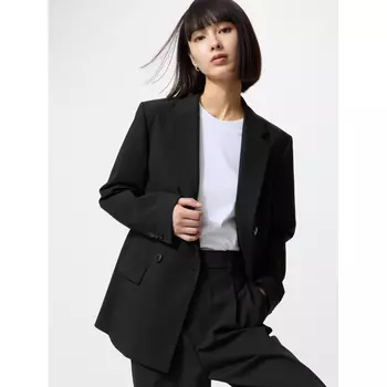 Двубортный пиджак Uniqlo женский, черный