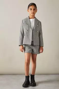Двубортный пиджак в клетку Charlie Reiss, серый
