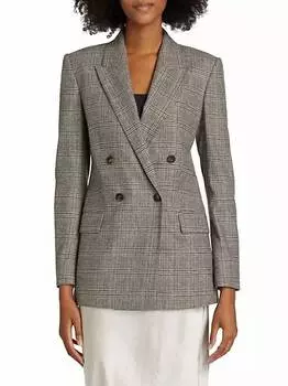 Двубортный пиджак в клетку Heritage Glen Plaid Vince