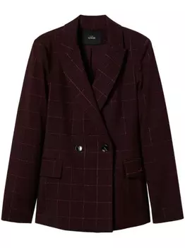 Двубортный пиджак в клетку TWINSET, фиолетовый