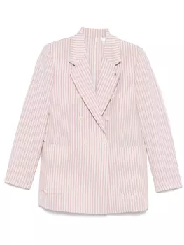 Двубортный пиджак в полоску Manuel Ritz, розовый