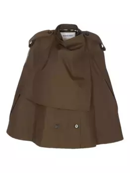 Двубортный плащ BURBERRY, коричневый