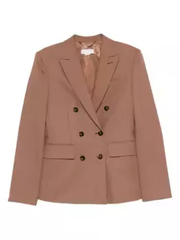 Двубортный шерстяной блейзер STELLA MCCARTNEY, коричневый