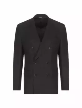 Двубортный шерстяной пиджак Dolce&Gabbana, серый