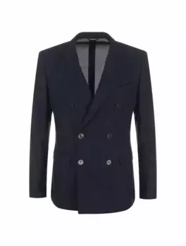 Двубортный шерстяной пиджак Dolce&Gabbana, тёмно-синий