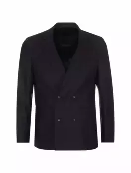 Двубортный шерстяной пиджак Officine Generale, тёмно-синий