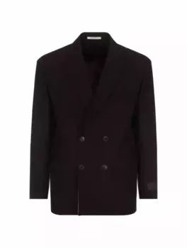 Двубортный шерстяной пиджак Valentino Garavani, черный