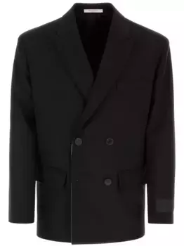 Двубортный шерстяной пиджак VALENTINO GARAVANI, черный